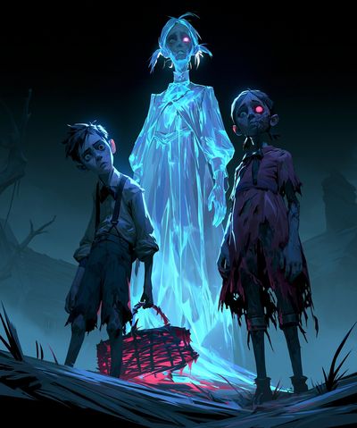 Ghostly Children Horror Poster. poster