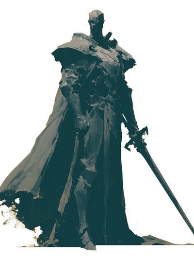 Dark Knight Silhouette Illustration Poster. poster