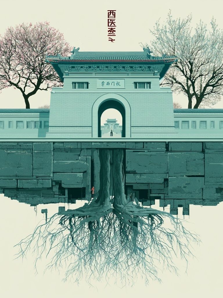 Floating Temple Surrealism Print. poster — illustration art
