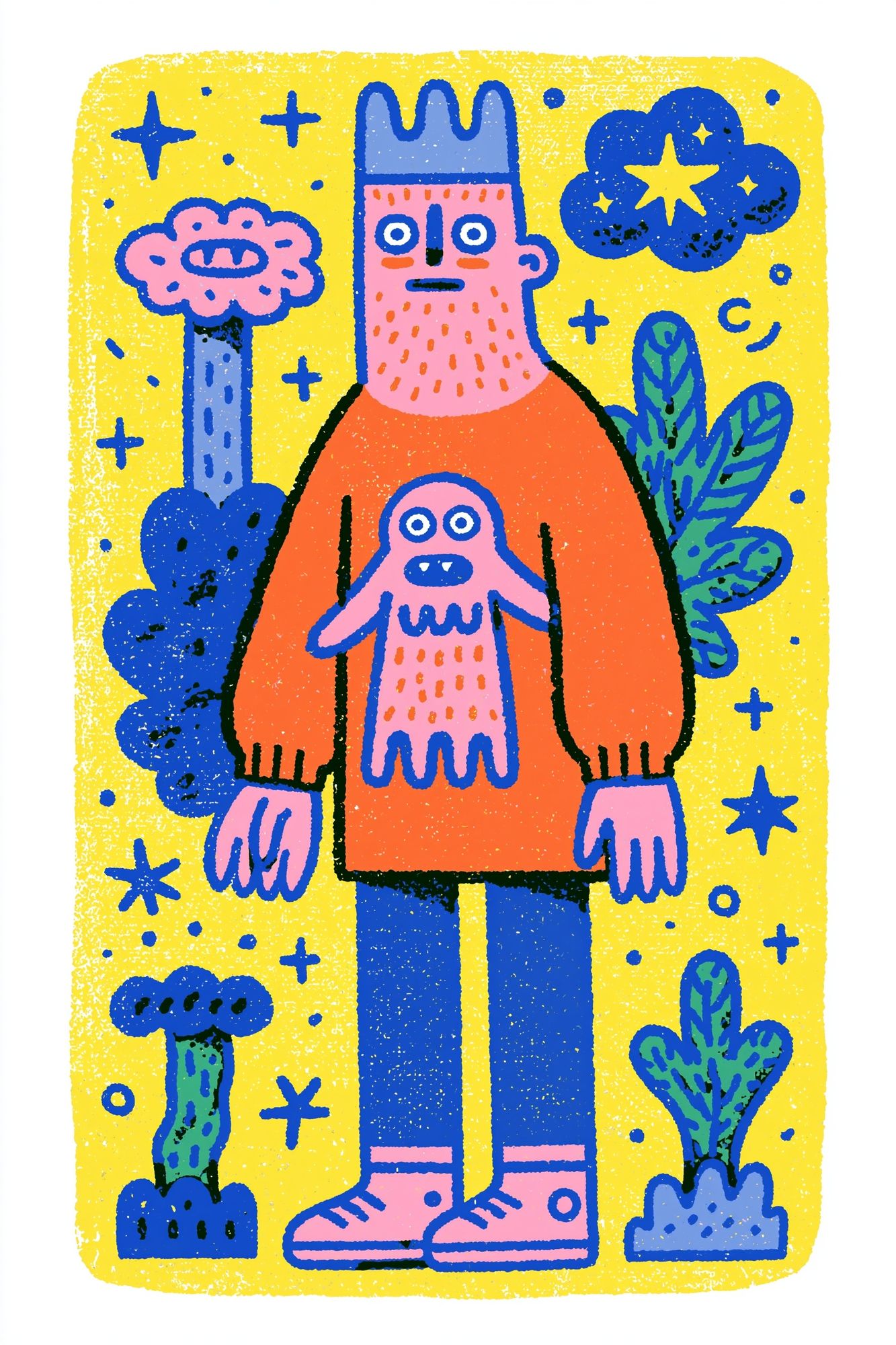 Playful Monster Illustration Poster. poster — illustration art