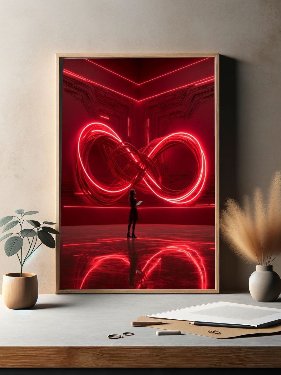 Neon Infinity Loop Poster. — room view 2