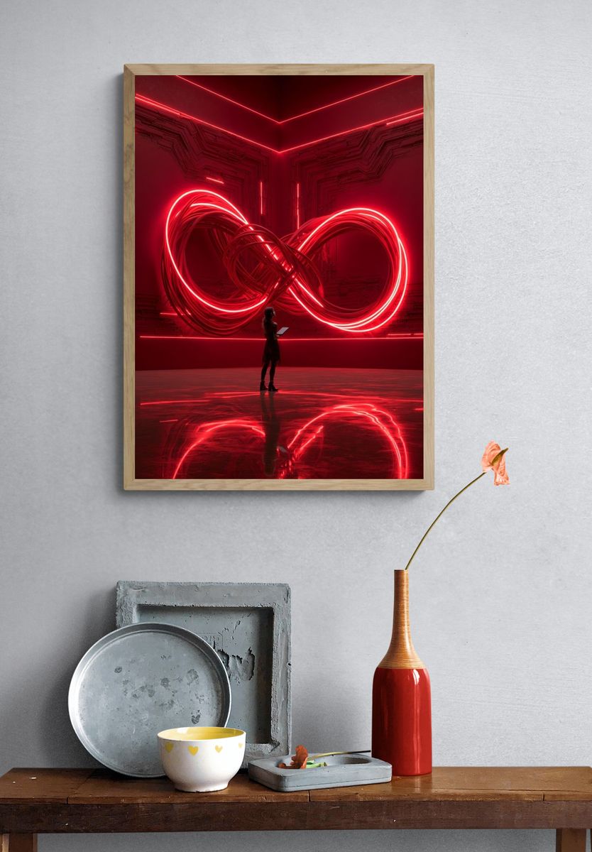 Neon Infinity Loop Poster. — room view 3