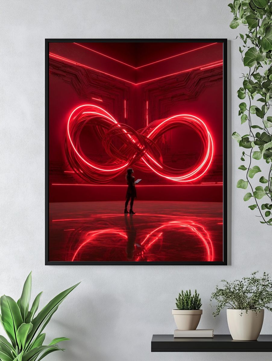 Neon Infinity Loop Poster. — room view 4