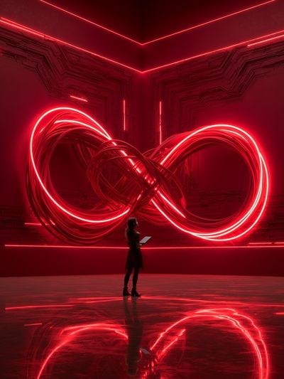 Neon Infinity Loop Poster. poster