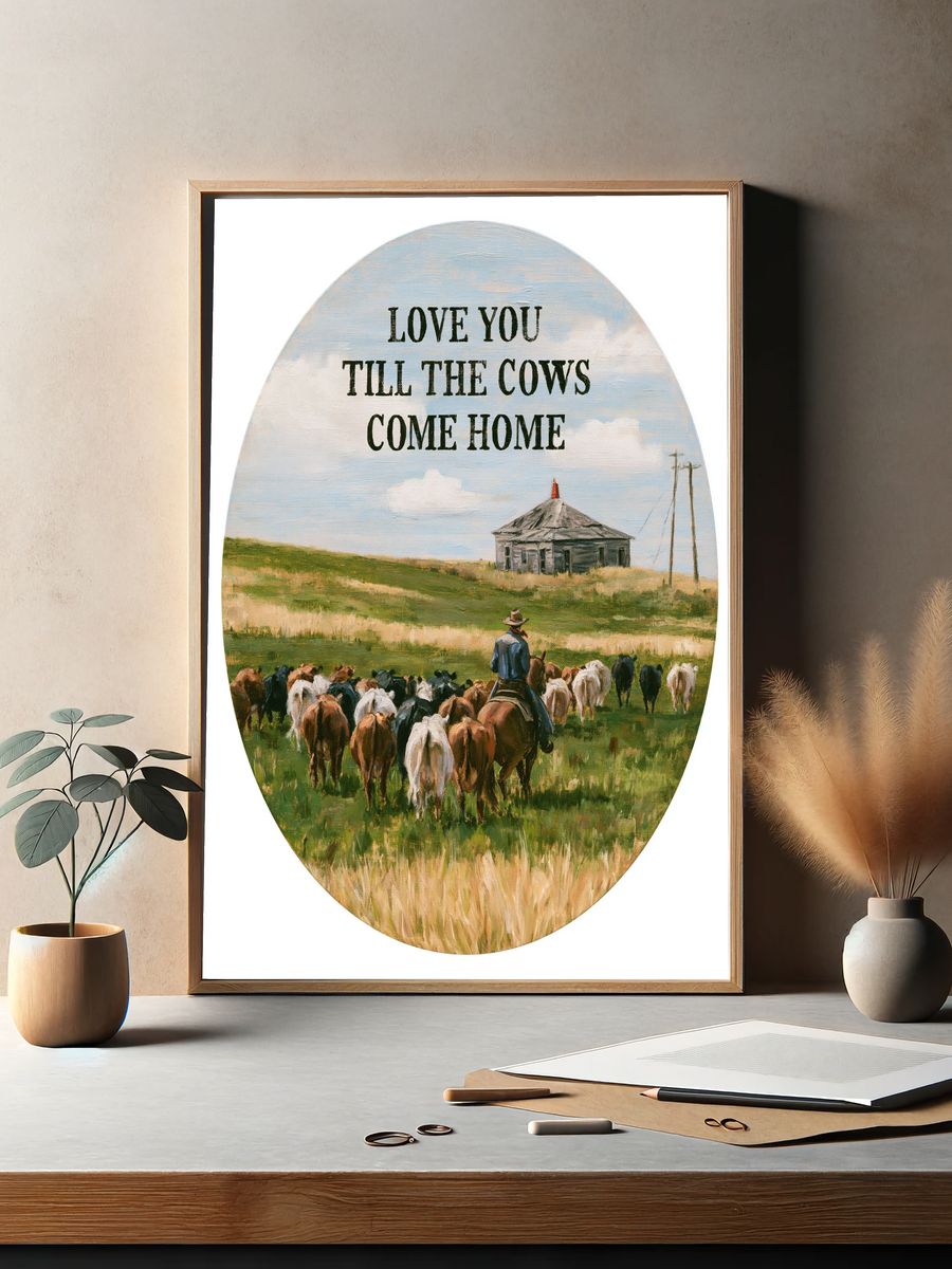 Love You Till the Cows Come Home Print. — room view 2