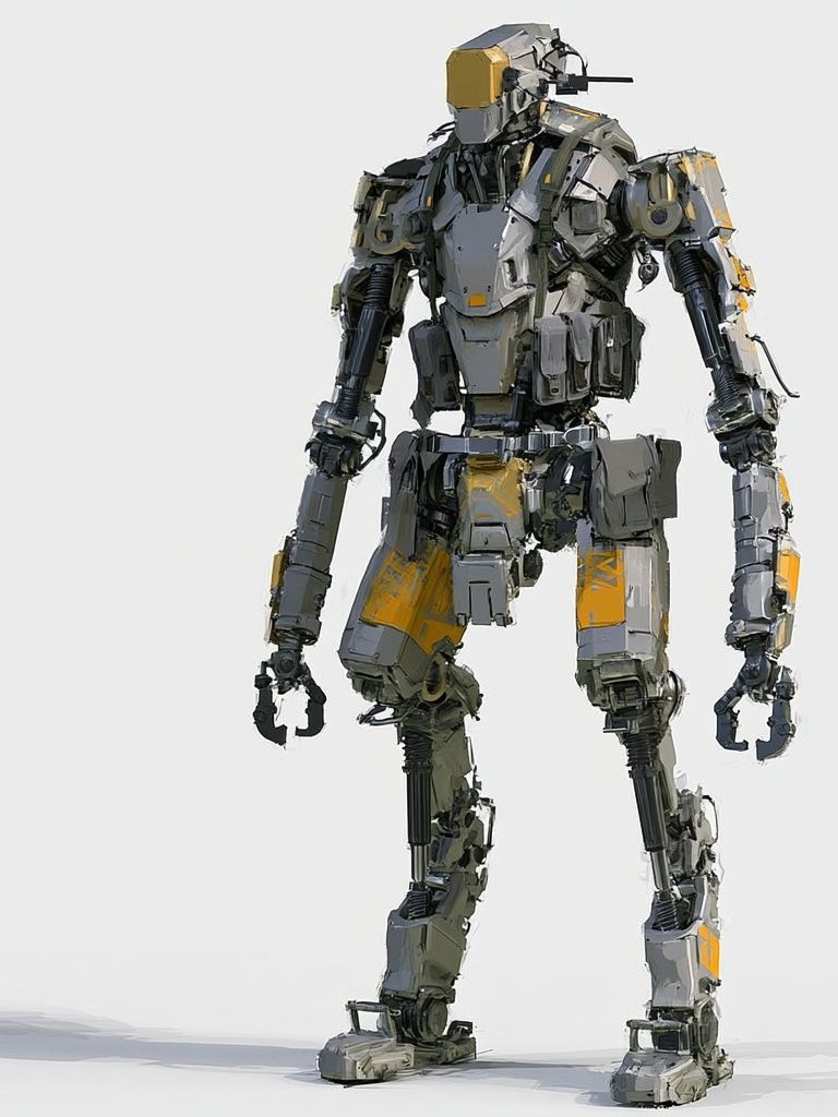 Armored Robot Digital Art Poster. poster detail