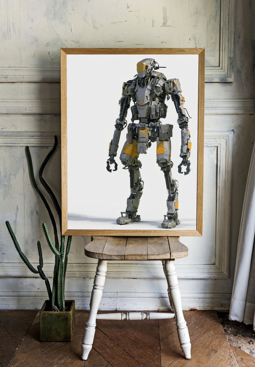 Armored Robot Digital Art Poster. room preview