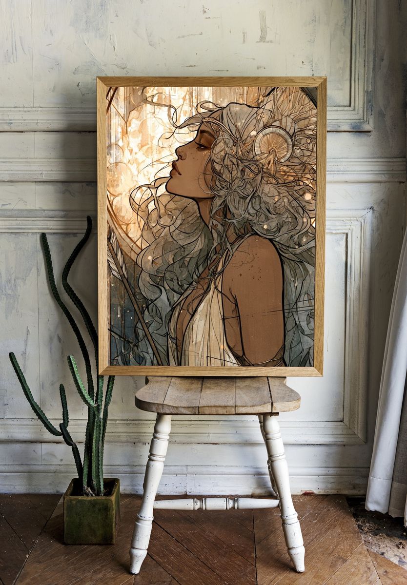 Mystic Woman Illustration Poster. room preview