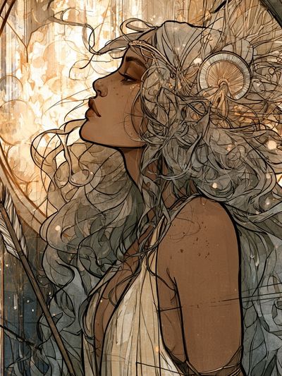 Mystic Woman Illustration Poster.