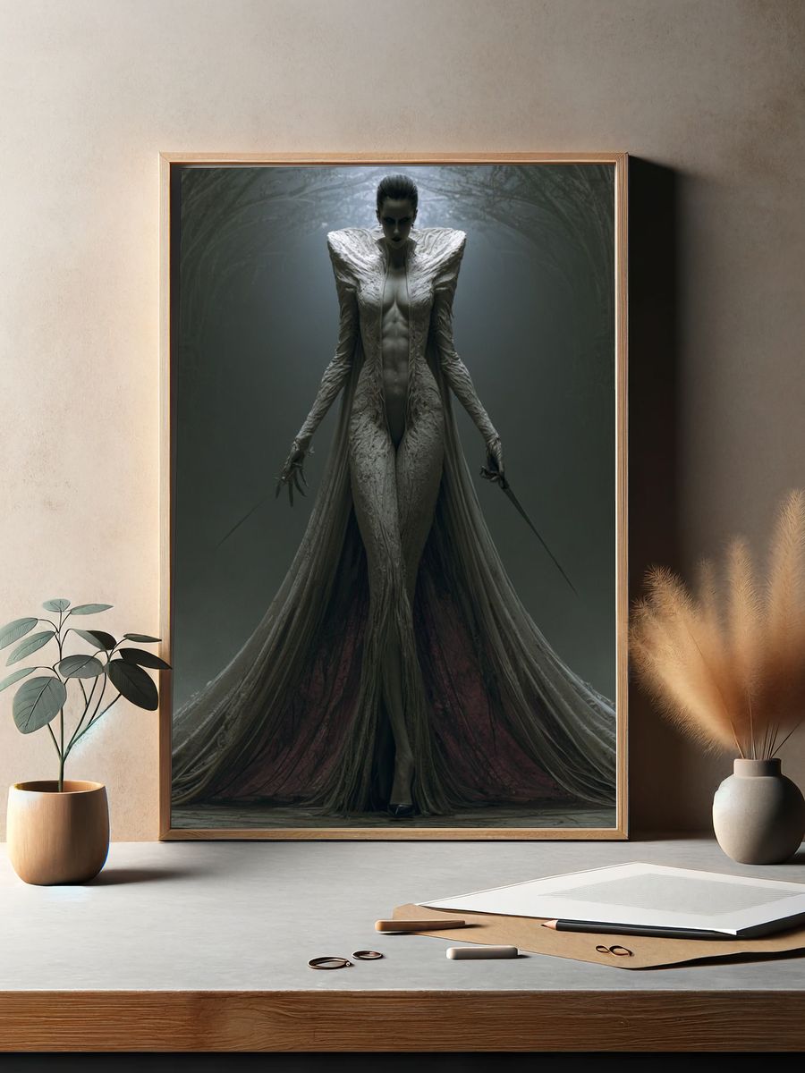 Dark Gothic Queen Illustration Poster. — room view 2