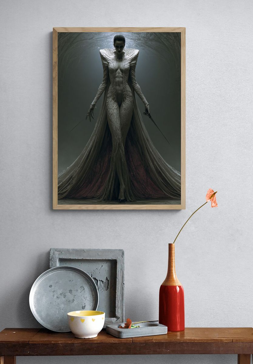 Dark Gothic Queen Illustration Poster. — room view 3