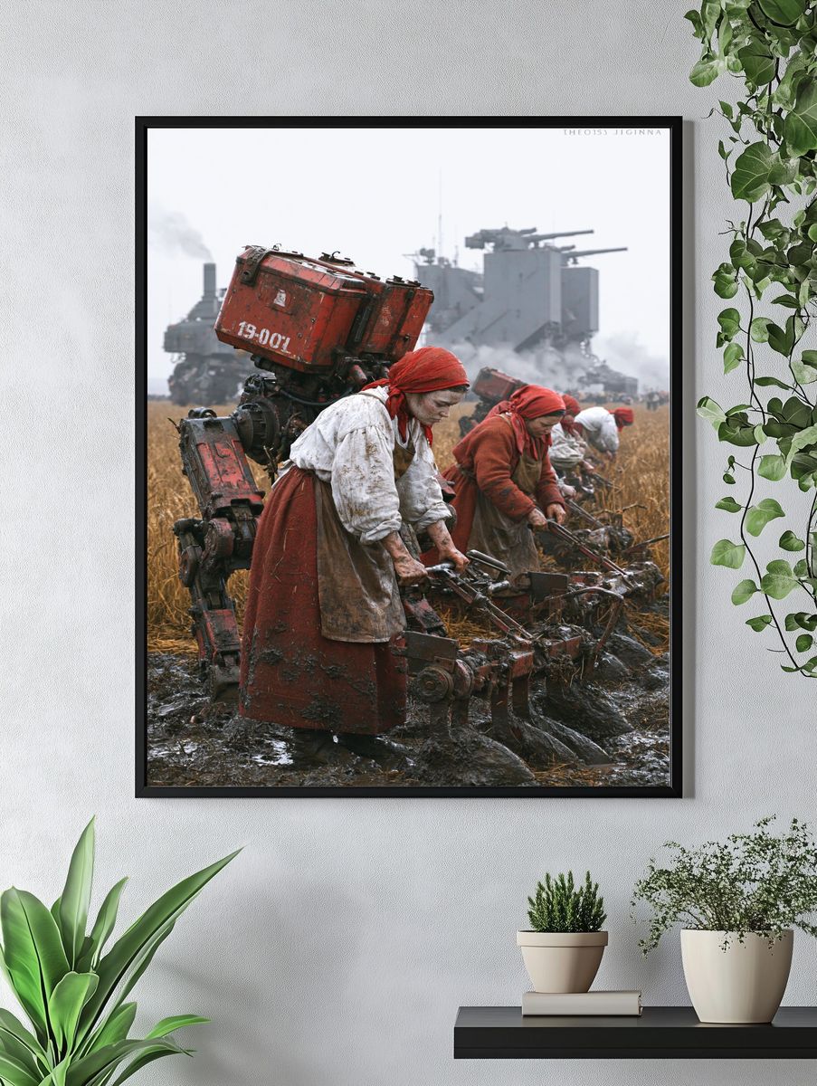 Mecha Harvest Field Poster. — room view 4