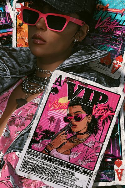 Neon Vice Portrait Poster.