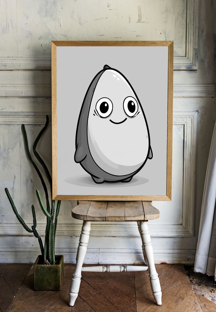 Cute Penguin Cartoon Poster. — room view 1