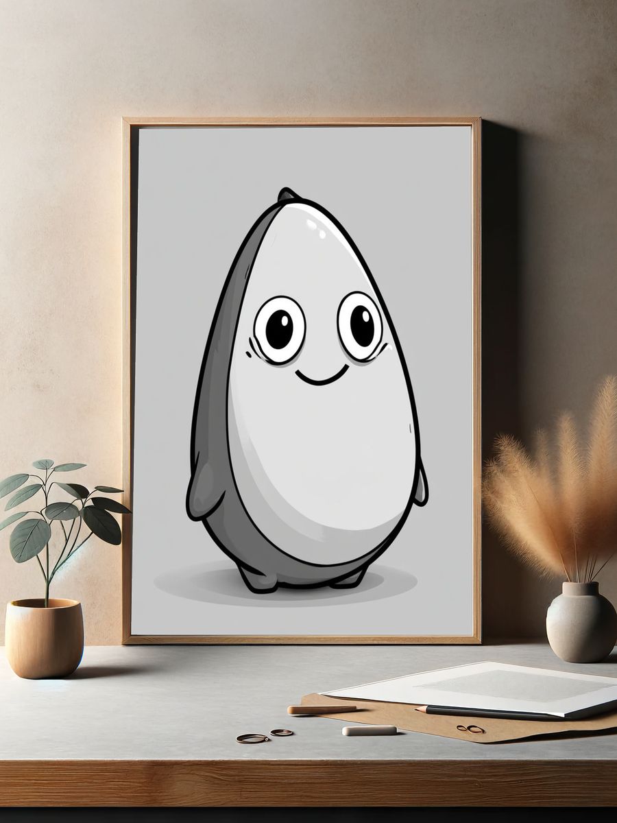Cute Penguin Cartoon Poster. — room view 2