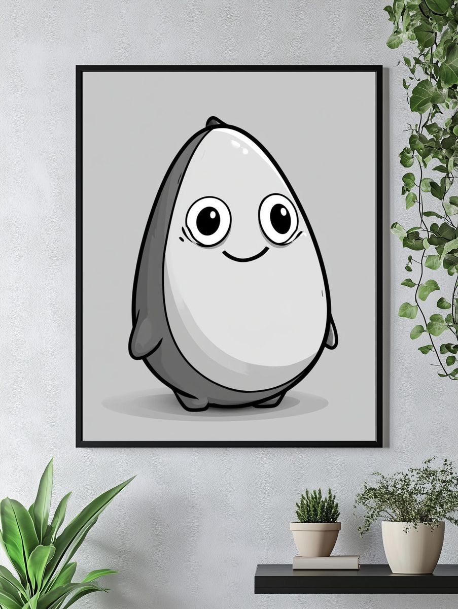 Cute Penguin Cartoon Poster. — room view 4