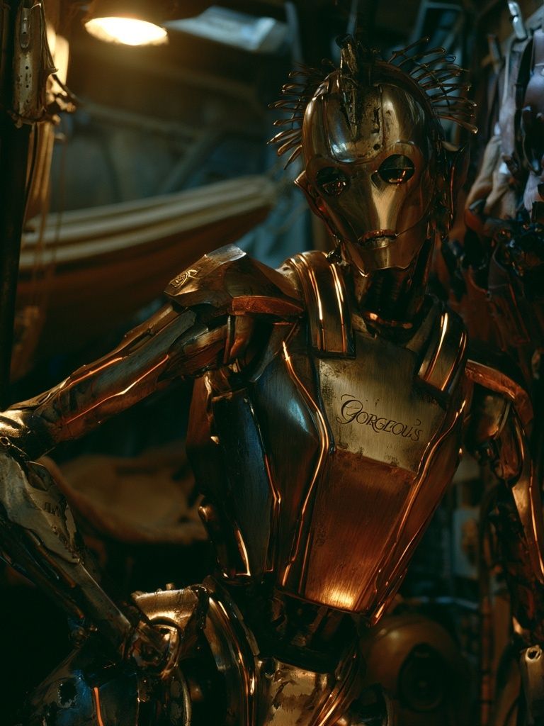 Golden Cyberpunk Android Poster. poster detail