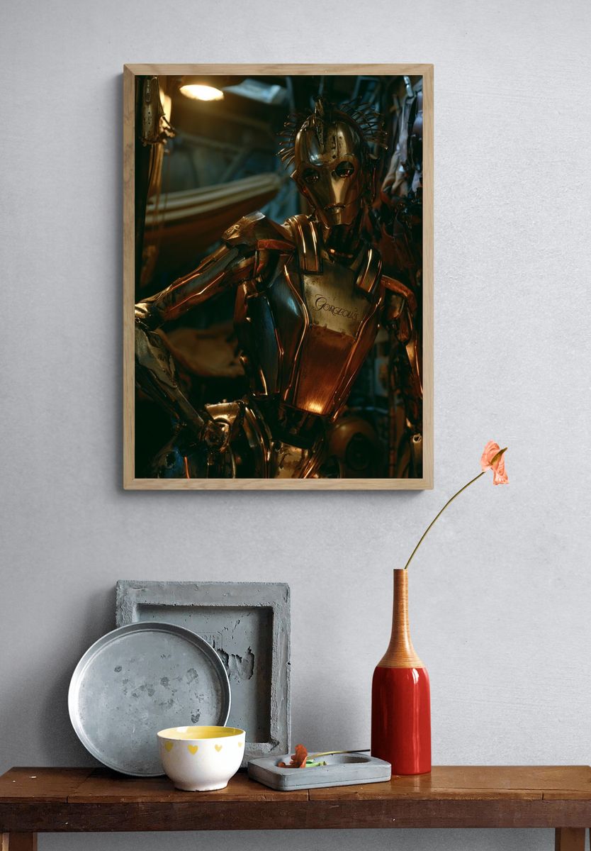 Golden Cyberpunk Android Poster. — room view 3