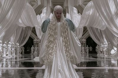 Fantasy Palace Figure Illustration Print.