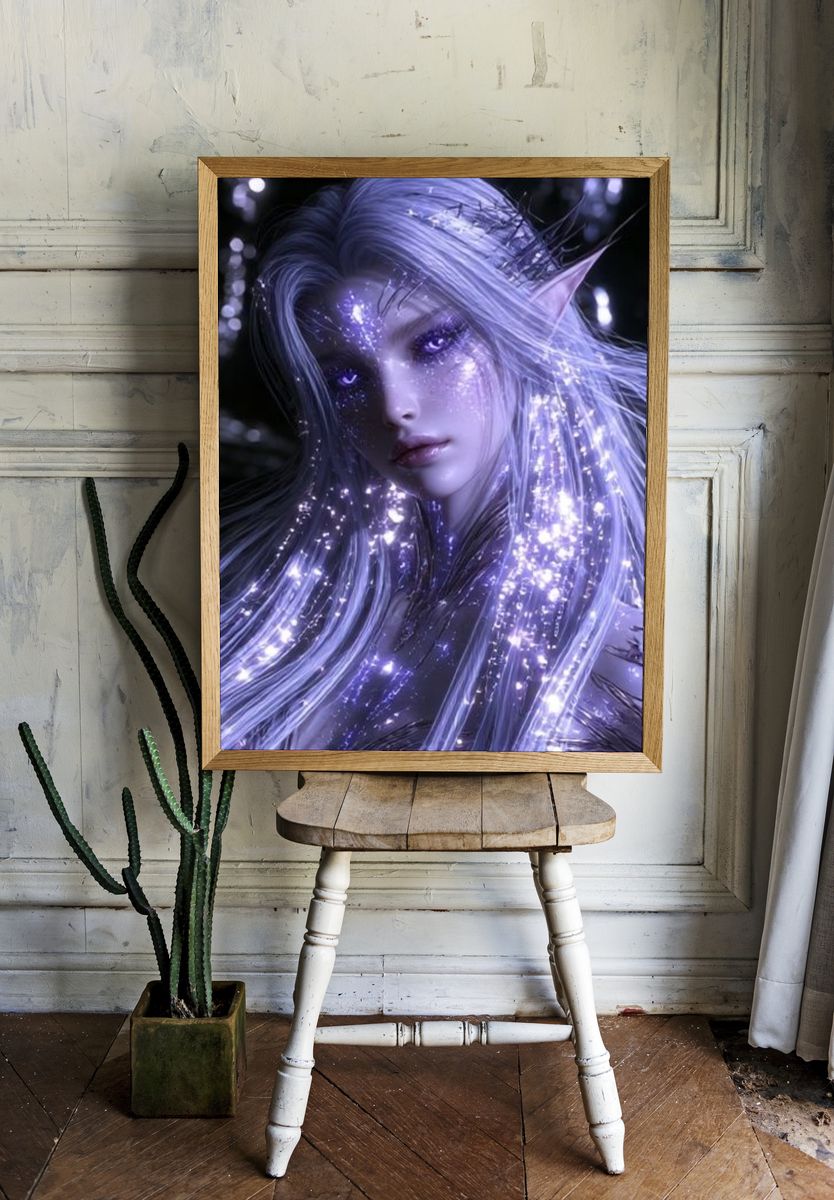 Mystic Elf Portrait Illustration Poster. — room view 1
