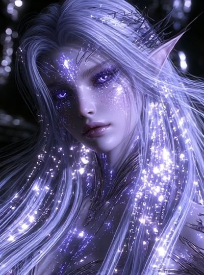 Mystic Elf Portrait Illustration Poster. poster print