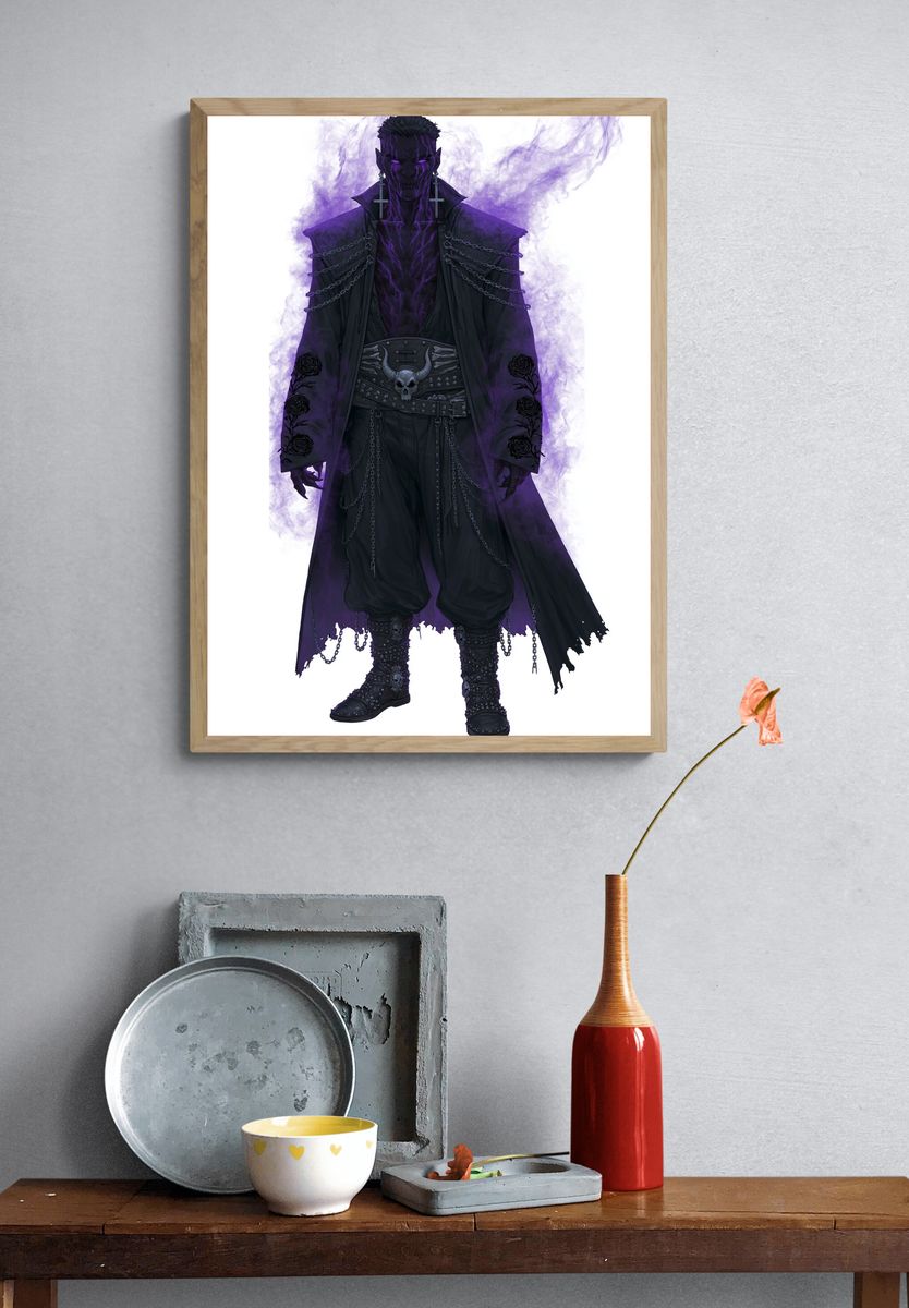 Dark Gothic Demon Character Poster. — room view 3
