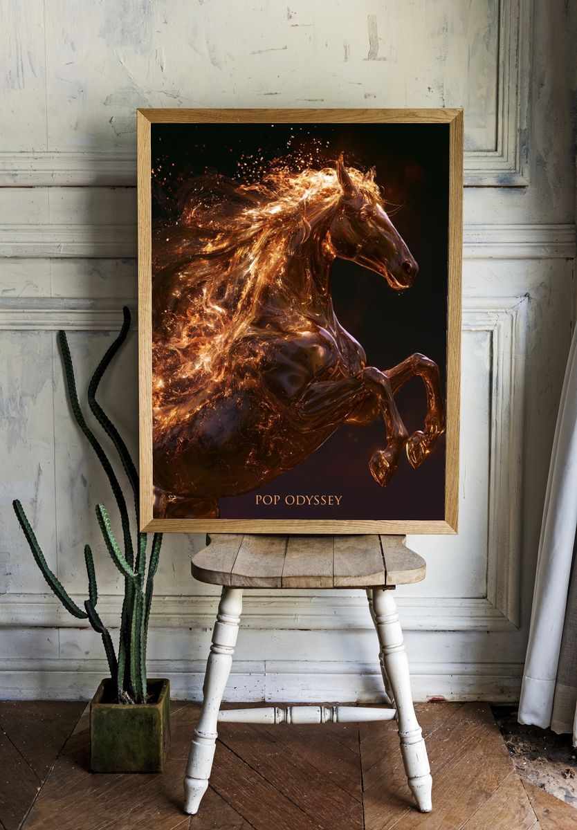 Dreamlike Couple by the Sea Print. — room view 1