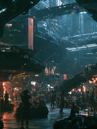 Cyberpunk Night Market Poster.