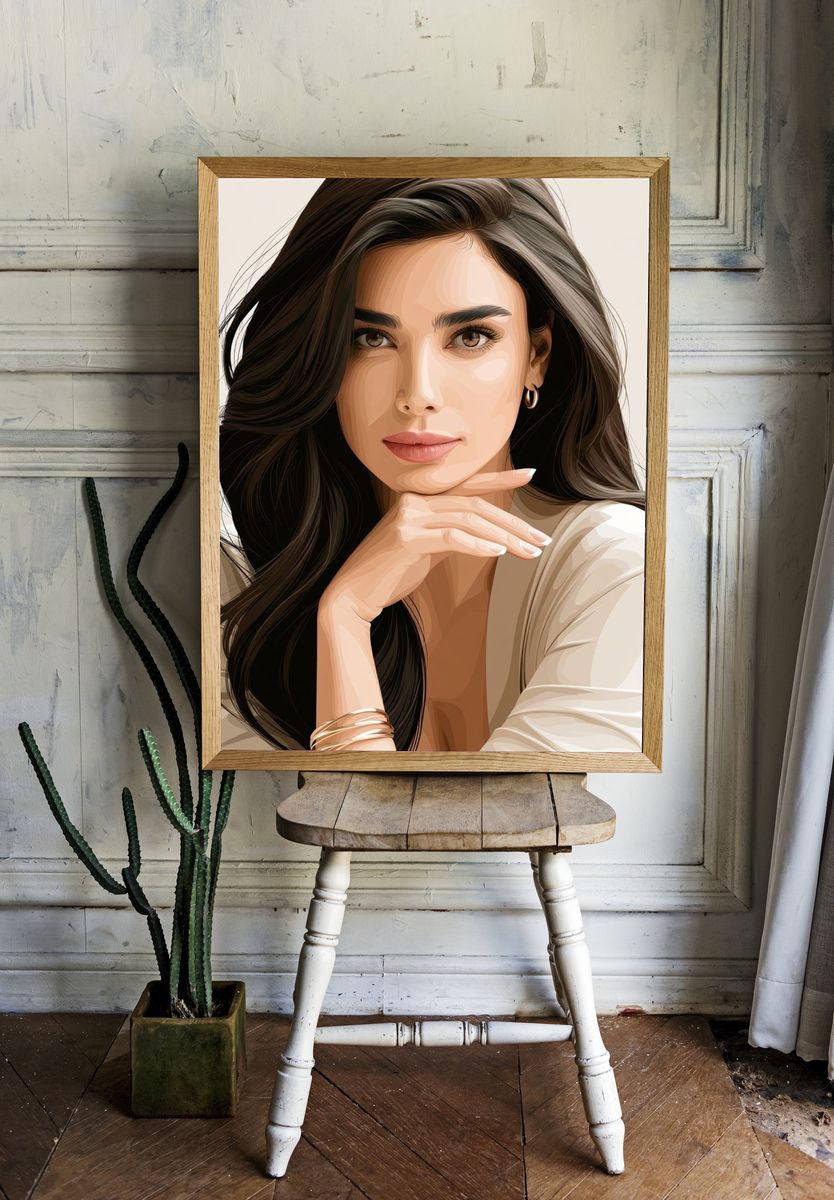 Elegant Woman Portrait Print. room preview