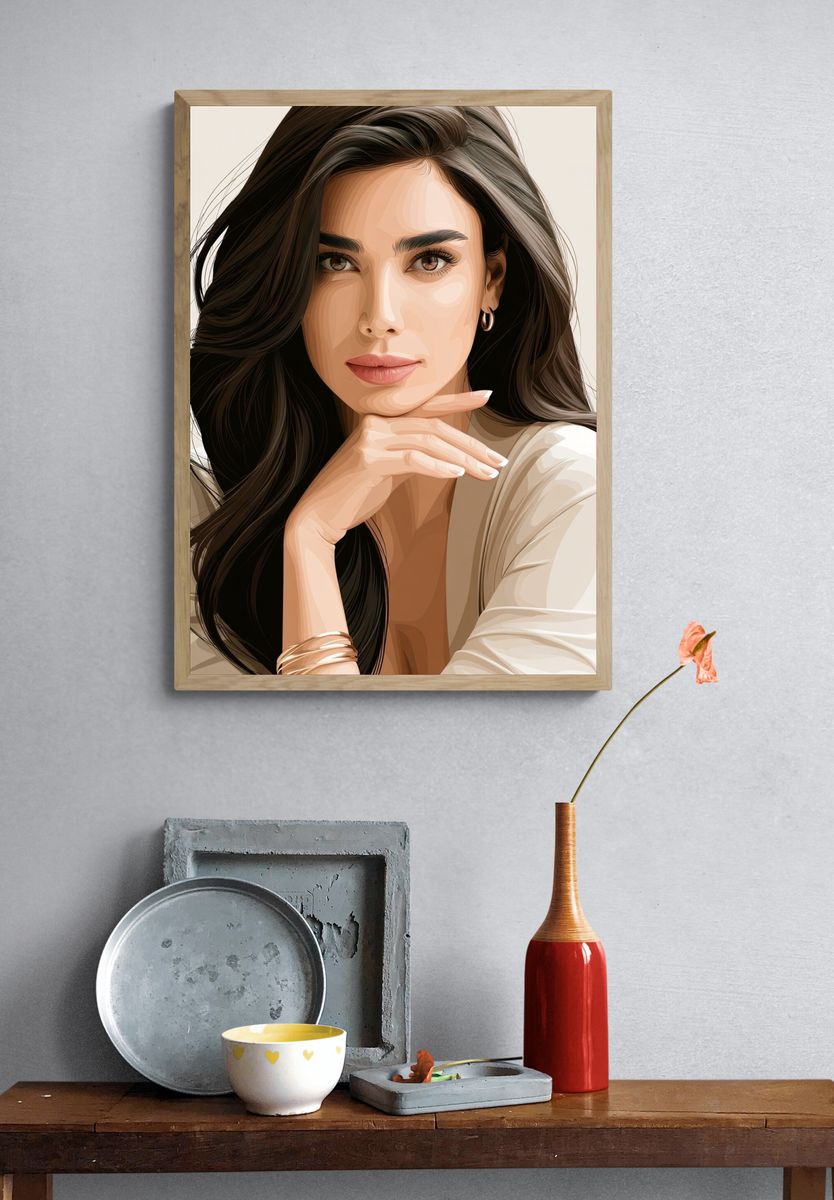 Elegant Woman Portrait Print. — room view 3