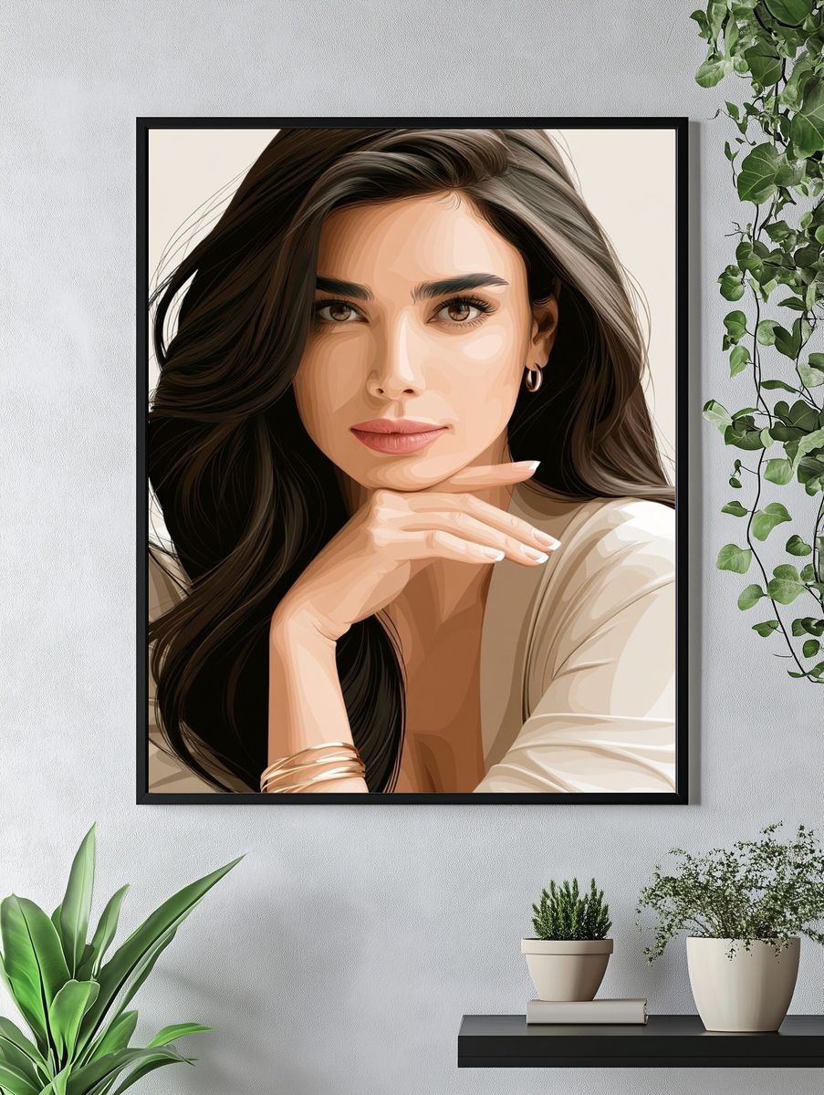 Elegant Woman Portrait Print. — room view 4