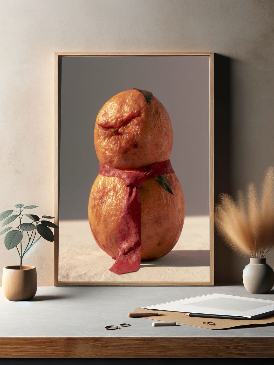 Surreal Citrus Still Life Print. — room view 2