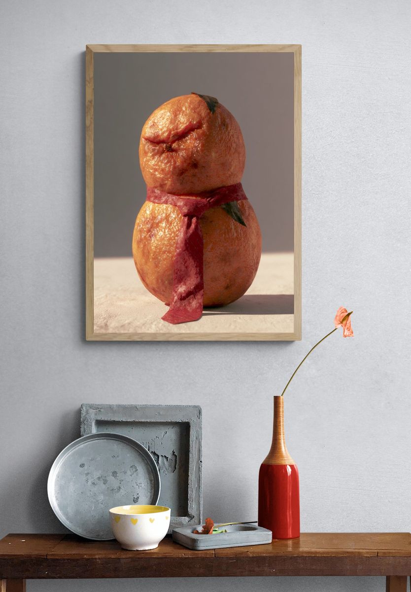 Surreal Citrus Still Life Print. — room view 3