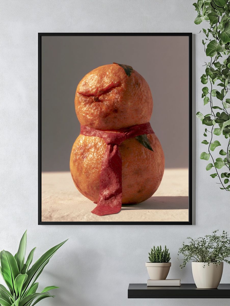 Surreal Citrus Still Life Print. — room view 4