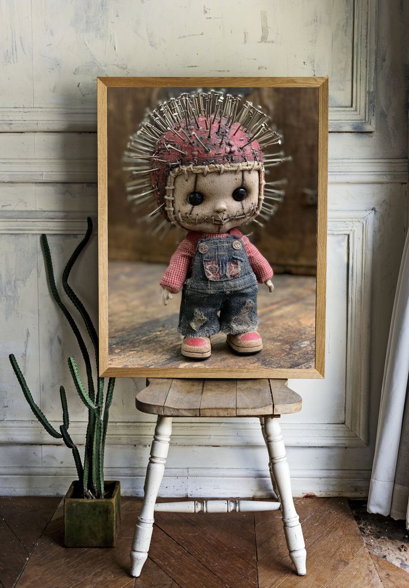 Voodoo Doll Portrait Print. room preview
