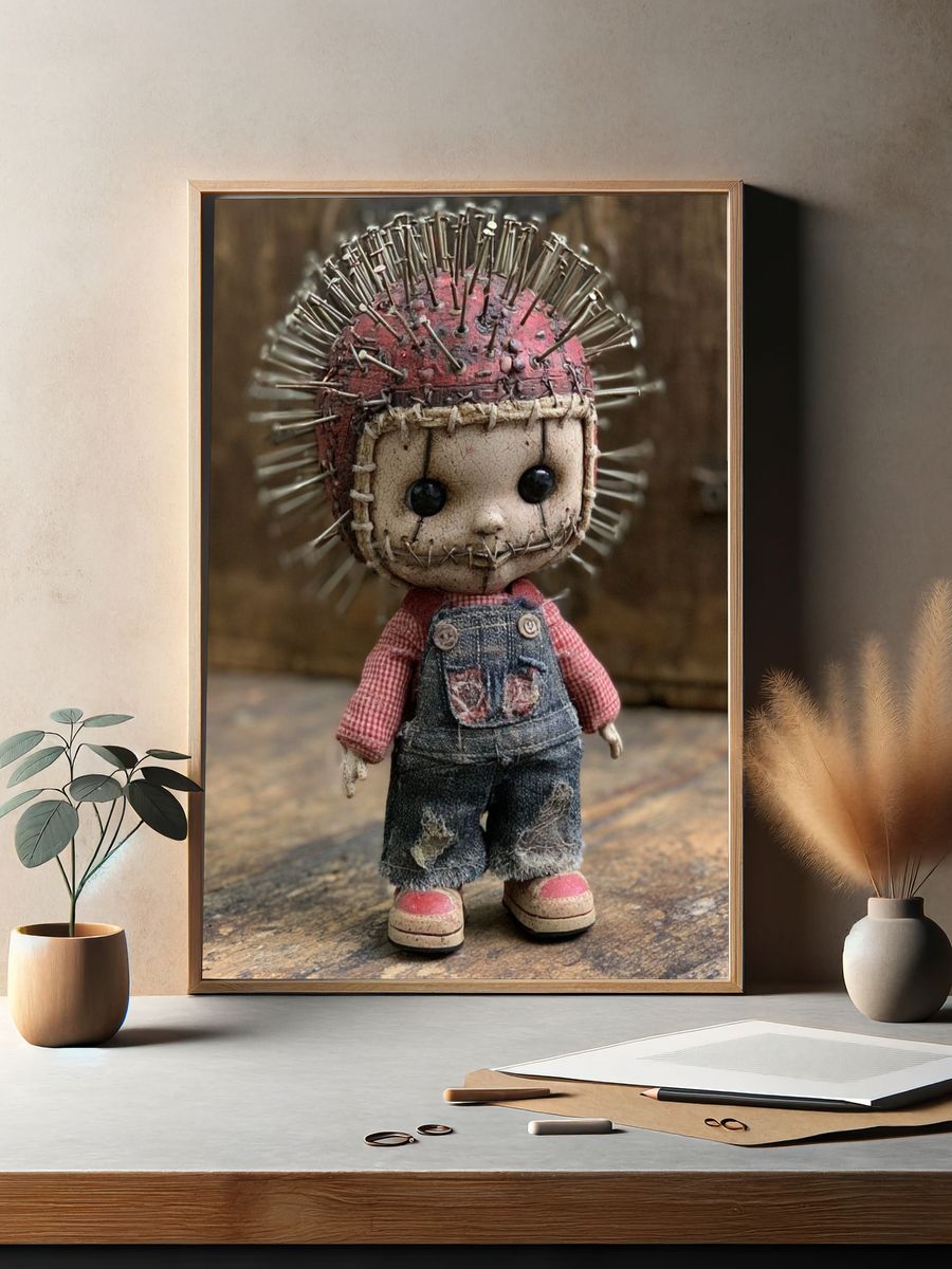 Voodoo Doll Portrait Print. — room view 2