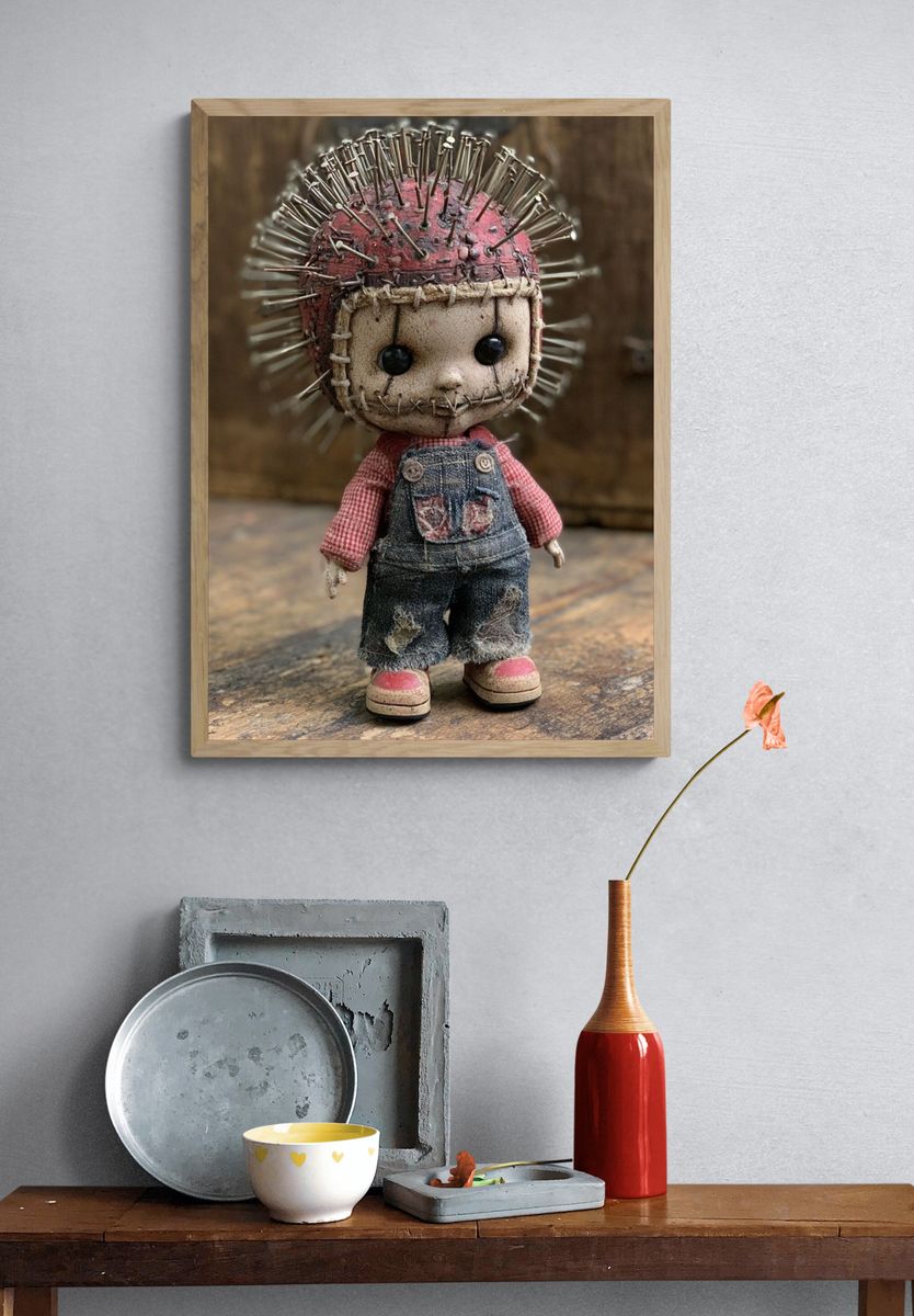 Voodoo Doll Portrait Print. — room view 3