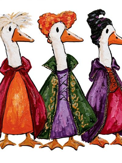 Fashion Ducks Illustration Poster.