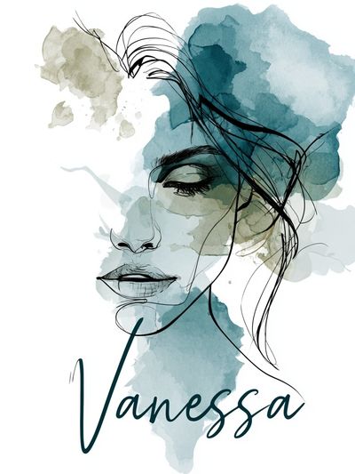Vanessa Watercolor Portrait Print. poster