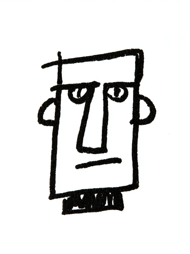 Abstract Face Line Art Poster. poster — illustration art