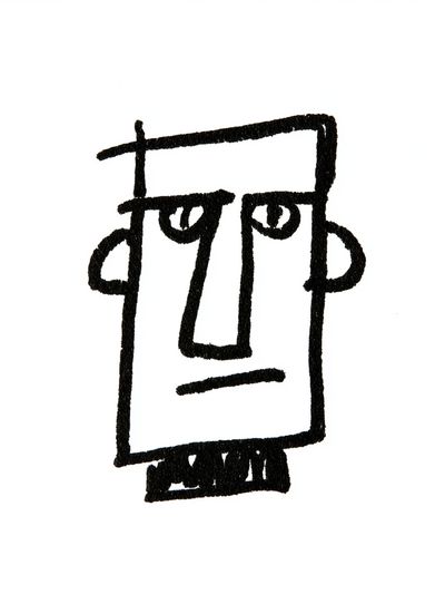 Abstract Face Line Art Poster.