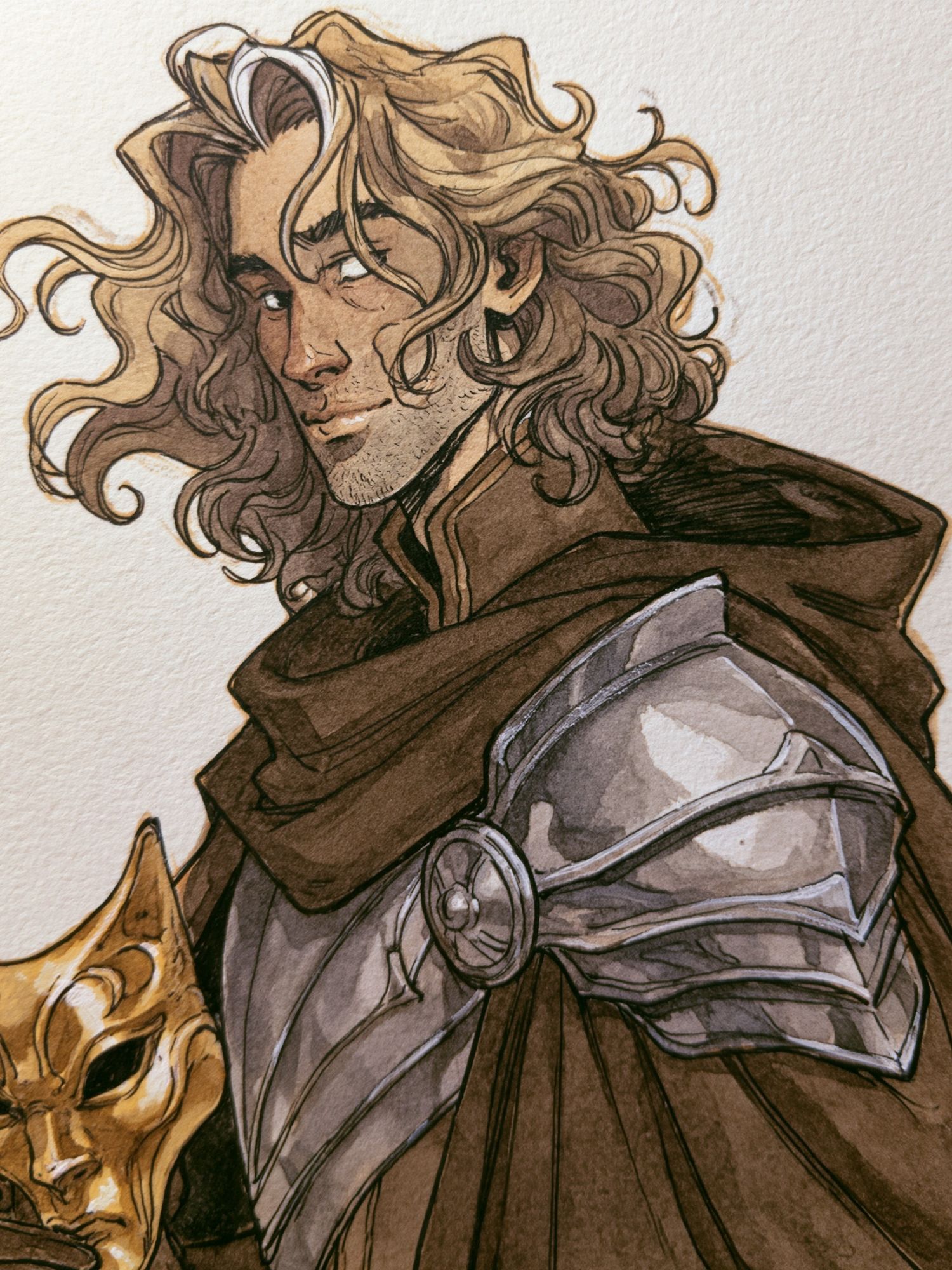 Fantasy Warrior Portrait Print. poster detail