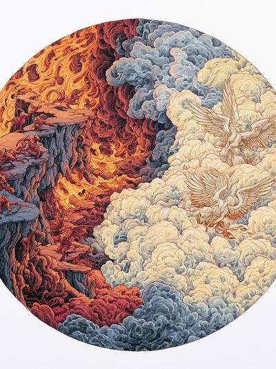 Celestial Inferno and Angels Print.
