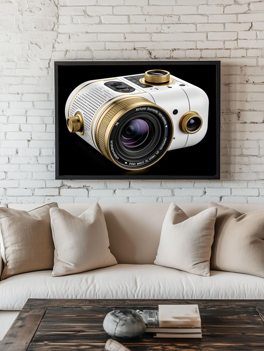 Luxury Camera Lens Illustration Poster. — room view 1