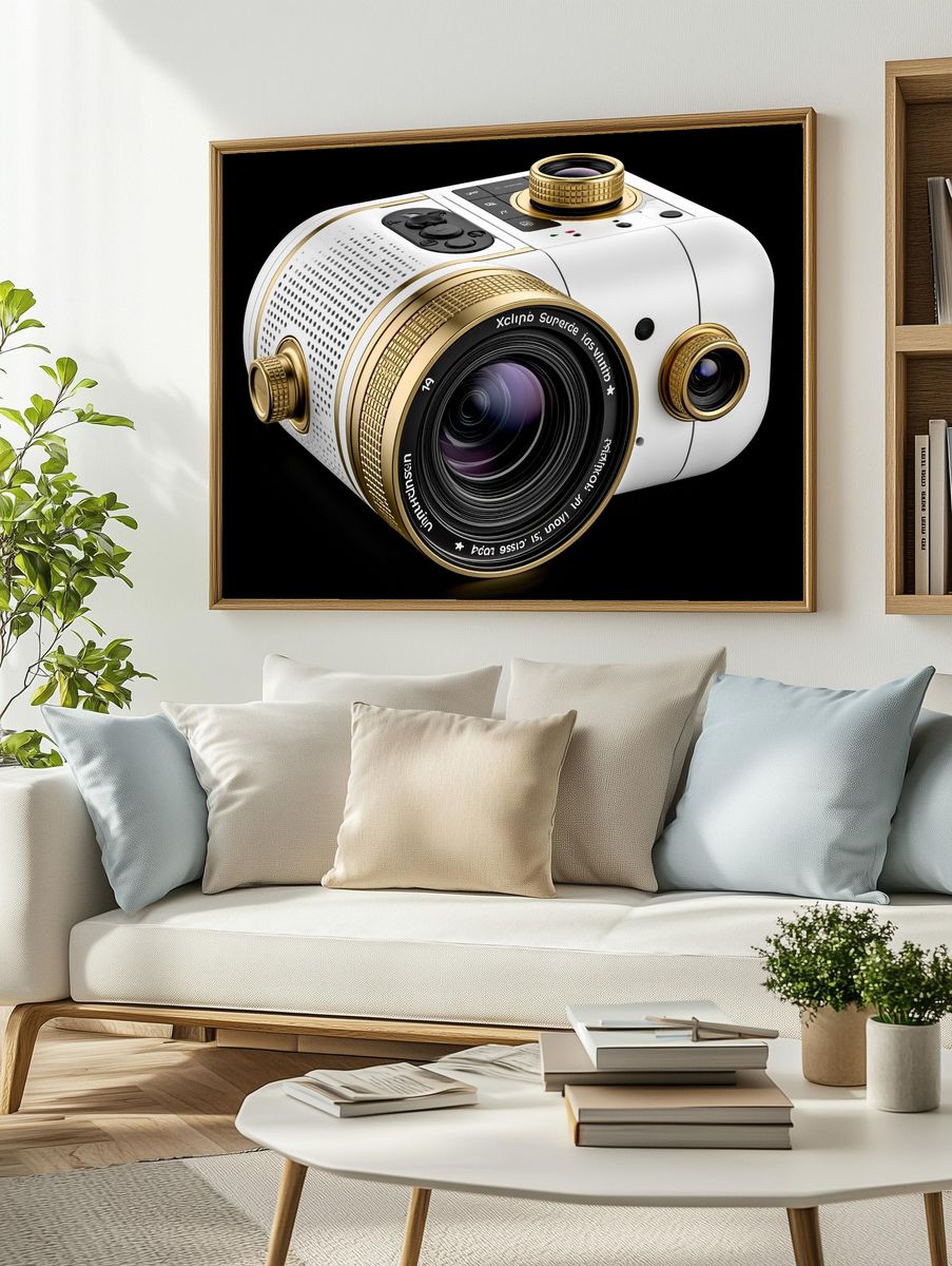 Luxury Camera Lens Illustration Poster. — room view 2