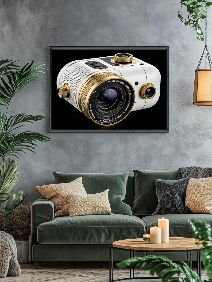 Luxury Camera Lens Illustration Poster. — room view 4