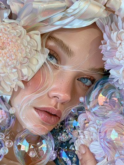 Dreamy Floral Portrait Print.