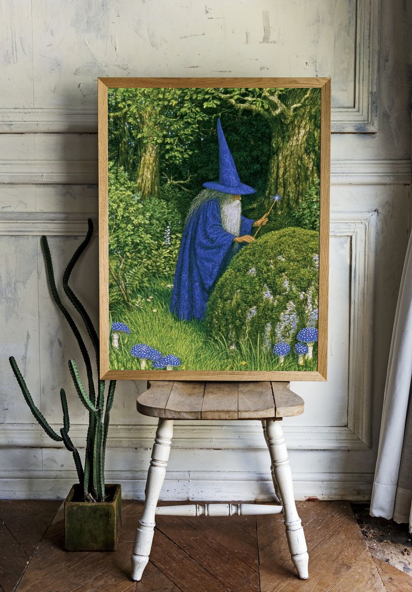 Wizard in Enchanted Forest Poster. room preview