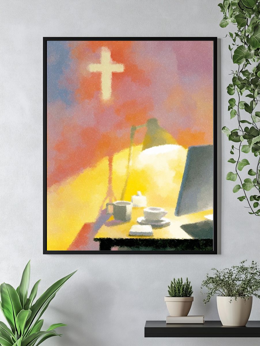 Prayer Desk Watercolor Print. — room view 4
