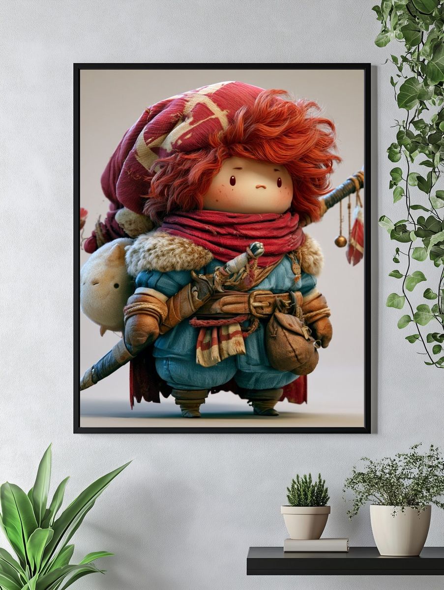 Whimsical Adventurer Illustration Poster. — room view 4
